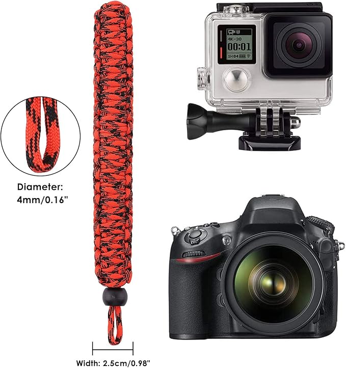 MoKo Paracord Nylon Braided Camera Hand Grip Strap for Video Camcorder/Binoculars/Nikon/Canon/Sony/SLR/DSLR Digital Camera