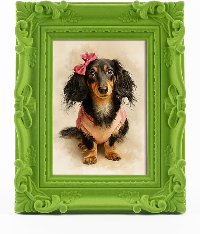 5x7 Picture Frame for Portraits Wedding Photos, Small Cute Decorative Frame with Stand for Table Shelf Desk Decor, Unique Gift for Mom Sister Grandma Friends (Lawn Green)