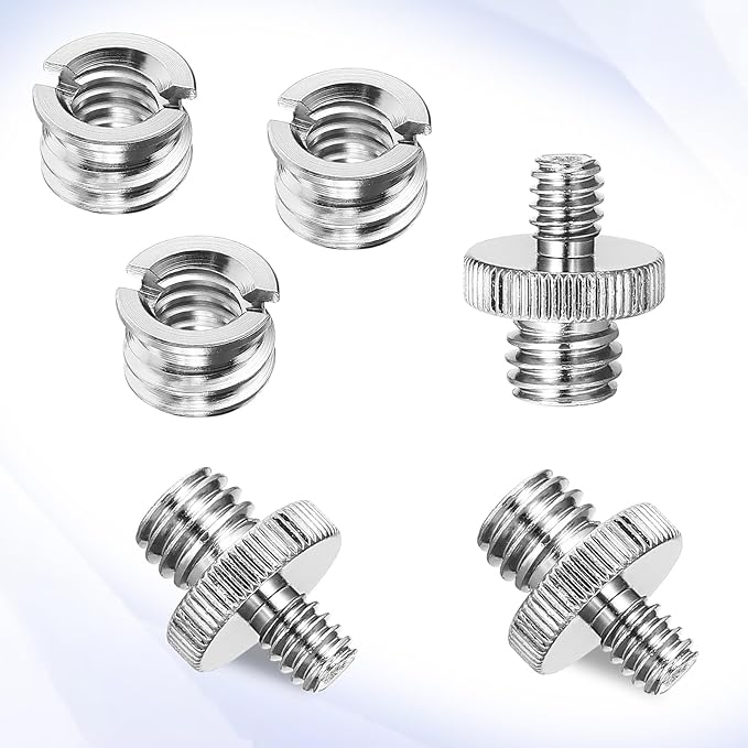 1/4 Inch to 3/8 Inch Tripod Adapter Camera Mount Adapter 3/8 to 1/4 Mount Screws for Camera Cage Mounts Light Stand Monopo Shoulder Tripod