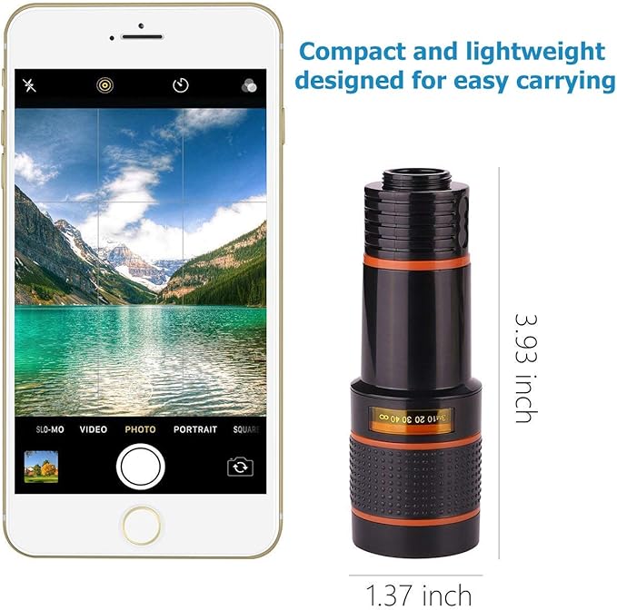 Cell Phone Camera Lens, SEVENKA 12X Telephoto Universal Clip On hd Lens Compatible with iPhone 12/11 Pro Max X XS Max XR/8/7/6/6s, Samsung, Android and Smartphone with Travel Case