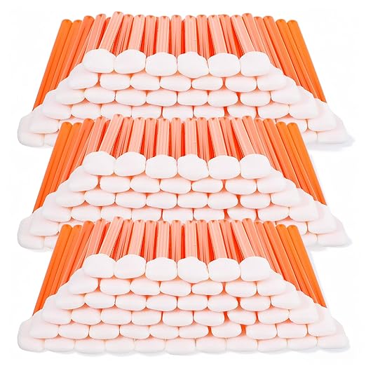 500 Pack Cleaning Swabs 5.1 Inch, Rectangular Foam Tips Sponge Sticks Sturdy Foam Cleaning Swabs for Printer, Electronics, Camera, Optical Lens, Sewing Machine(Orange)