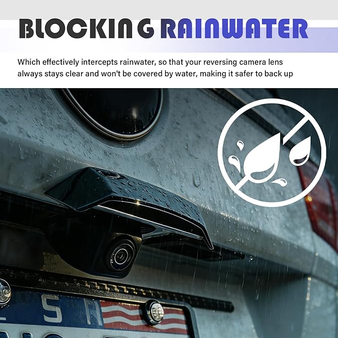 New Car Backup Camera Rain Shield,Wider & Longer Backup Camera for Car Rain Shield to Block Rains Water,Silicone Cars Rear View Backups Cameras Cover with Adhesive Backing
