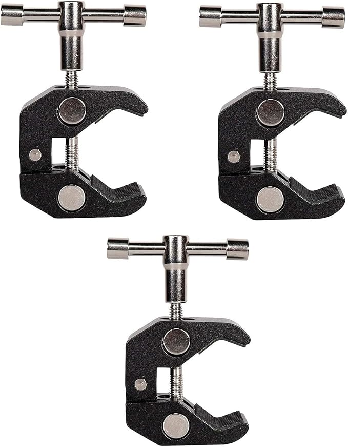 Andoer 4pcs Aluminum Alloy Magic Arm Super Clamp Crab Big Pliers Clip with 1/4" 3/8" Screw Hole for DSLR Camera