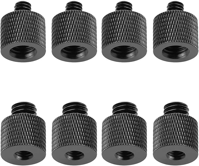 8 Pcs Aluminum Camera Screw Adapter Thread & Monitor Adapter Set - 1/4" Male to 3/8" Female and 3/8" Male to 1/4" Female Adapter with Rubber Pad for Camera Monitor,Tripod,Mount,Multi-Color