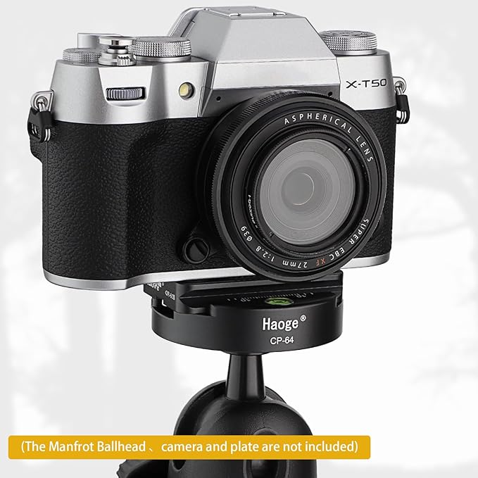 Haoge 64mm Screw Knob Clamp Adapter Mount for Quick Release QR Plate Camera Tripod Ballhead Monopod Ball Head Fit Arca Swiss