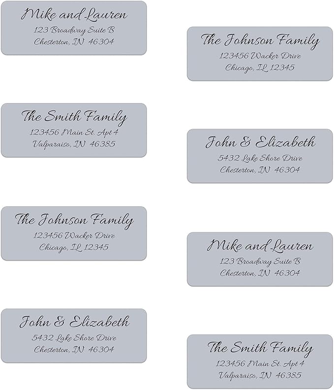 Personalized Return Address Labels - Simple Unique Design - Available in White, Clear, Kraft, Gold, or Silver Labels -120 Labels - 120 Envelope Seals Included - Made in The U.S.A. (Silver)