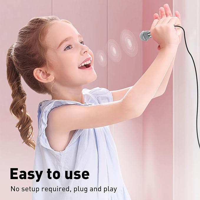 2PCS Mini Microphone for iPhone iPad Small ASMR Tiny Microphone for Voice Video Recording Singing, Vlogging, YouTube Two Mics Rose Golden and Black
