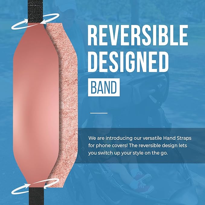 Switchbands Universal Phone Grip Strap – Pack of 2, Customizable Phone Holder for Hand, Wireless Charging Safe Phone Handle Grip, Phone Strap for iPhone, Samsung & Android Cases - Metallic Rose