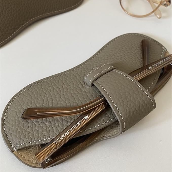 YUANYU Leather Glasses Case Holder Portable Slim Sunglasses Pouch Soft Eyeglasses Eyewear Sleeve For Women Men Lightweight