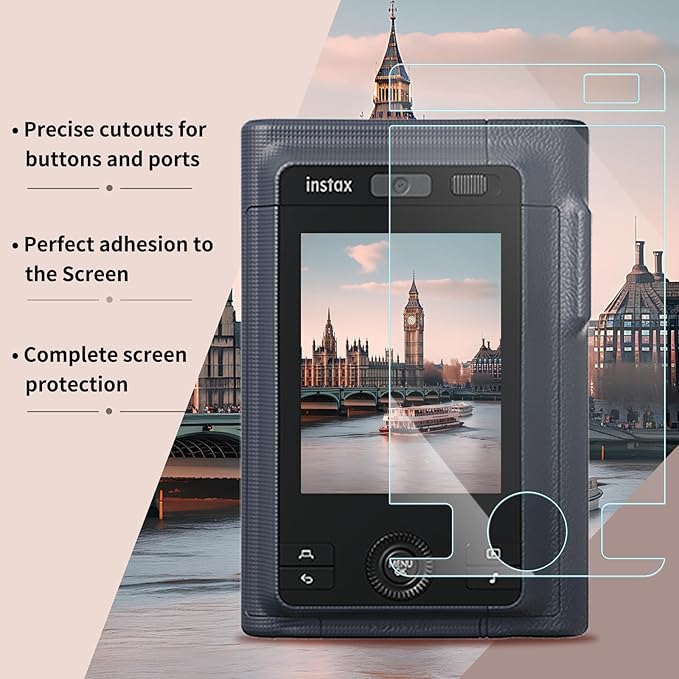 kinokoo Screen Protector for FUJIFILM Instax Mini LiPlay+/LiPlay Plus, PET Film Full Coverage Anti-Scratch Protective Film for instax mini LiPlay+ Hybrid instant camera,Easy Installation （3 packs）