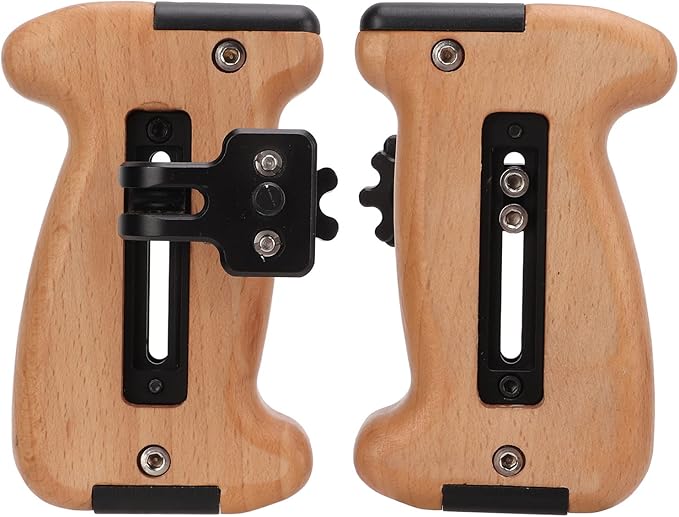 Camera Cage Handle Grip Wood Top Handle with Cold Shoe Mount and 1/4 Inch Screw Holes, Aluminum Alloy Durable Lightweight - Ergonomic Comfortable Grip for DSLR and Smartphone