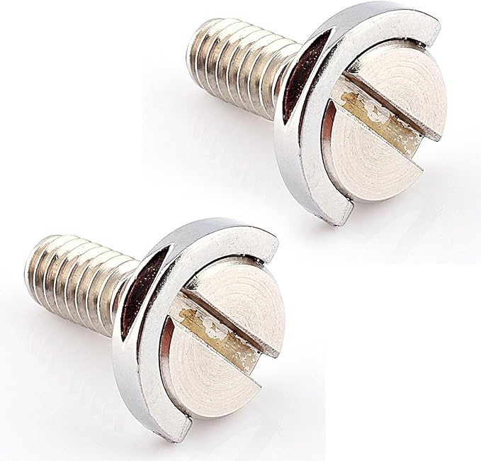 Gugxiom 2Pcs Stainless Steel Camera Screws, 1/4 Inch D Ring Screws for Quick Release Plate, Tripod Ball Head, Secure Camera Attachment