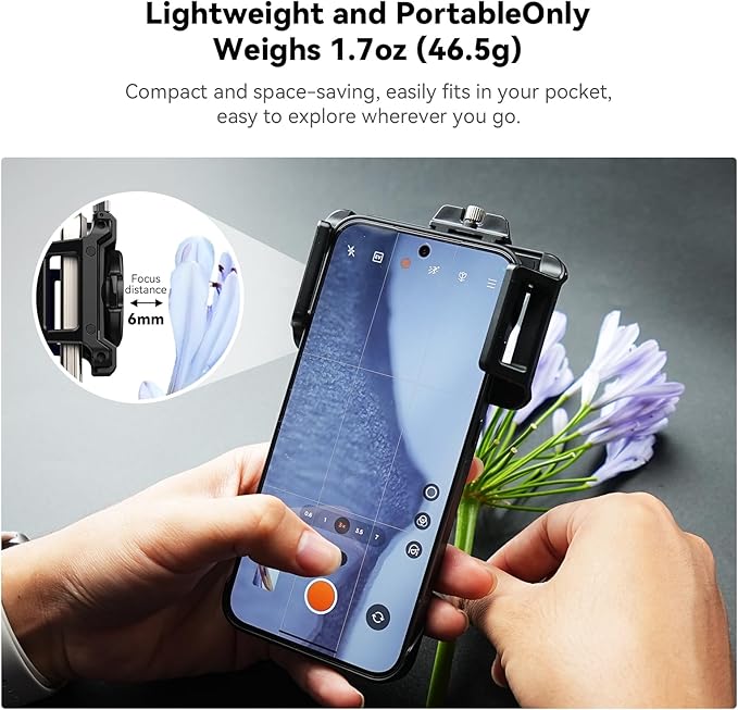 APEXEL Phone Microscope Lens, PhoneMicro 5 Series 200X Phone Micro Lens for Android/iPhone With LED Light/CPL/Universal Clip, Mini Pocket Microscope, Smartphone Camera Attachment for iPhone & Android.