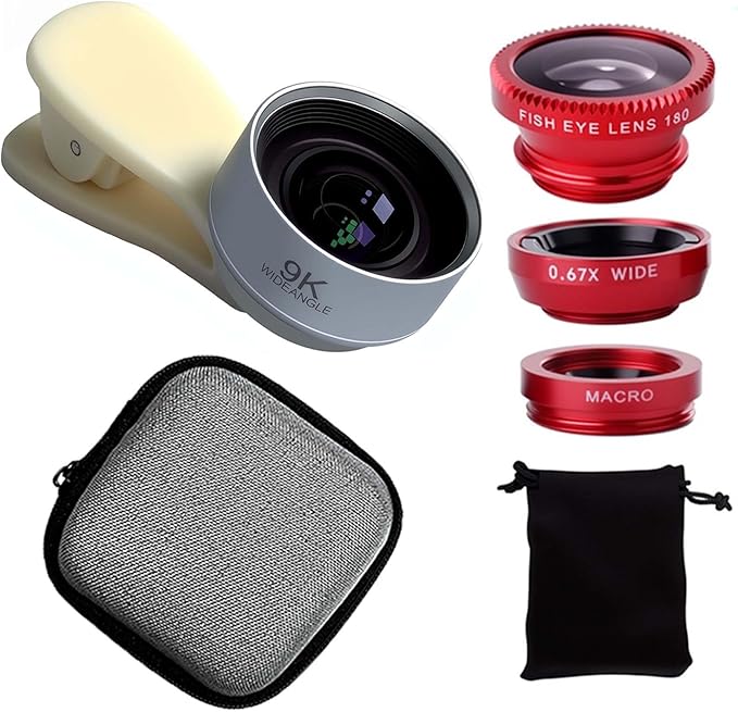 Wide-Angle Macro Fish-Eye Camera Lens Kit, for Smart Phones, Tablet Computers, ipad Laptop.External Expansion Add-on Lens