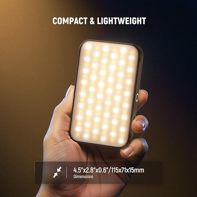 NEEWER Entry Level Version Phone Selfie Light for iPhone, 2500-9000K CRI80 2000mAh Rechargeable Plastic Clip on Makeup Streaming Recording Laptop Computer Video Conference Fill Lighting, N15