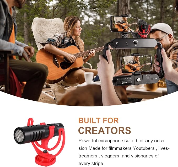 GVM Gimbal Stabilizer Phone Video Light Kit for Smartphone, Content Creator Kit, 5600K LED Equipment with Microphone &Tripod for Recording, Vlogging, Live Streaming, YouTube, TikTok