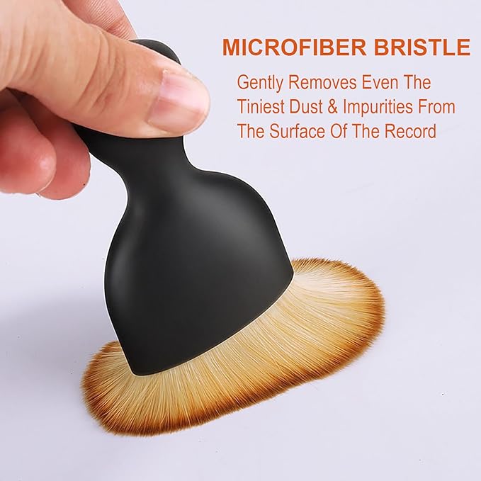 Vinyl Record Brush, Anti-Static Soft LP Record Cleaner, Vinyl Dust Remover Brush with Ultra-Fine Fiber Bristles, Safe for Vinyl LP CD Album Care, Car Interior, Keyboard, Nail Art Dust Brush