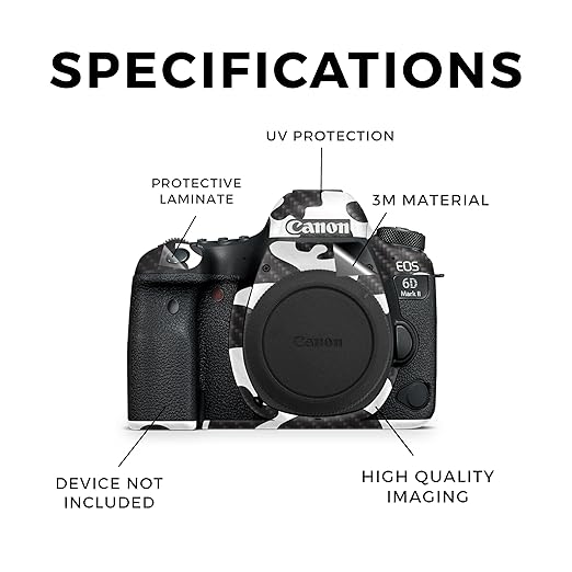 Carbon Fiber Camera Skin Compatible with Canon EOS 6D Mark II Camera (2017) - Cow Print - Premium 3M Vinyl Protective Wrap Decal Cover - Easy to Apply | Crafted in The USA by MightySkins