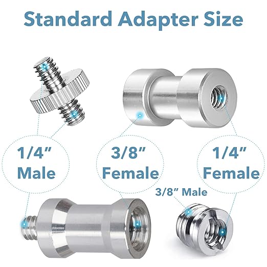Homeet 16PCS Camera Screws Mount Set 1/4 Inch and 3/8 Inch Threaded Converter Screws Adapter Flash Shoe Mount for DSLR Camera/Tripod/Monopod/Ballhead/Flash Light/Quick Release Plate