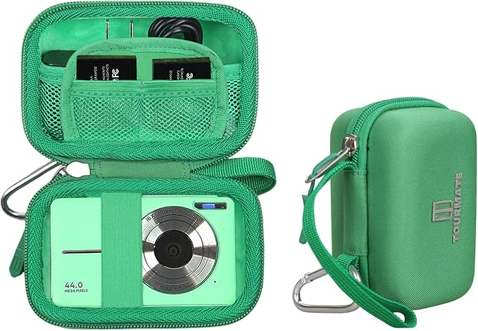 Hard Storage Case for CAMKORY/VAHOIALD/QONGUDS/Fleafer/WONNIE/VYNCS/SMARTKLIK/Rovemre/YiFuar/Focusify/Canon PowerShot 180 190/Sony DSCW800 830 Digital Camera(Case Only) (Green)
