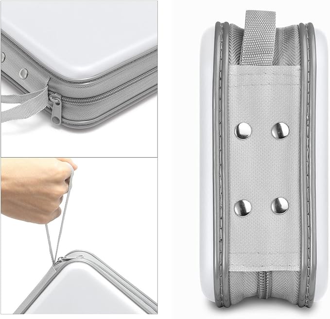 CD Case, 40 Capacity CD/DVD Case Holders Wallet Hard Plastic DVD Disc Cases Storage Binder for Car Home Office Travel (White)