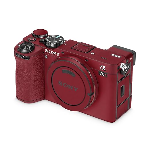 Camera Skin Compatible with Sony Alpha 7CR Camera (2023) - Solid Burgundy - Premium 3M Vinyl Protective Wrap Decal Cover - Easy to Apply | Crafted in The USA by MightySkins