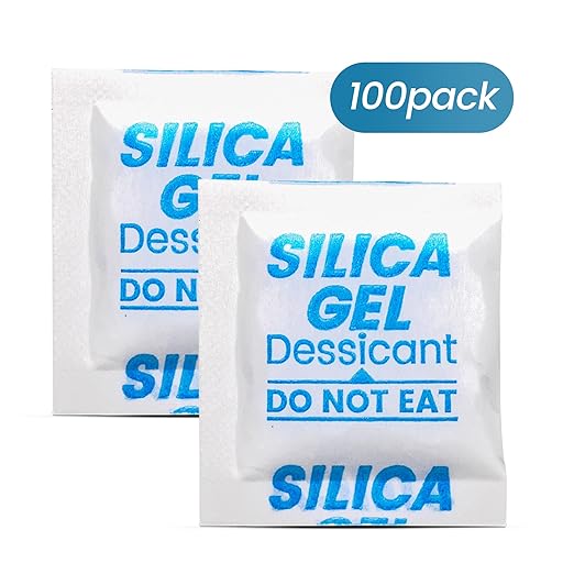 100PCS 2g Silica Gel Packets, Moisture Absorbers Desiccant Packs for Storage, Clothes, Shoes, Electronics, 3D Printer Filament, Jewelry, Spices, Safes, Tools