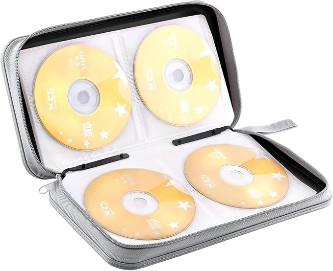 DVD Case, CD Case Holder Wallet Binder 96 Capacity CD/DVD Cases Storage Holder Binder Organizer Wallet Book for Car Home Travel (Black)