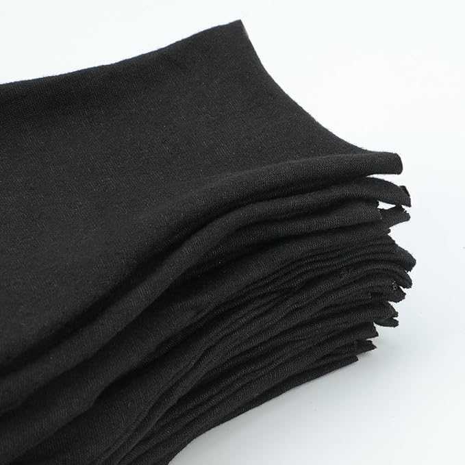 Senkary 10 Pairs Black Cotton Gloves for Men Women, Cloth Work Gloves Liners for Art Handling, Photography, Photo, Coin Jewelry Inspection, Archival, Dry Hands Sleeping, Eczema