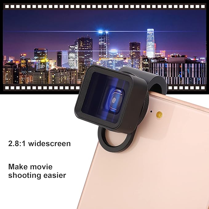 Mobile Anamorphic Lens, 1.55X Wide Screen Deformation Filmmaking Lens, Aluminum Alloy Optical Glass Phone Movie Len for Smartphones iOS Pad,Default