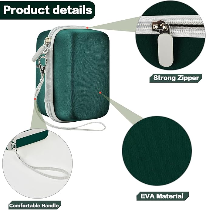 Grapsa Digital Camera Case Compatible with KODAK EKTAR H35 H35N Half Frame Film Camera, Storage Holder Organizer for Kodak Ultra F9 M35 M38 Paper Shoot kamera, 35mm Film Rolls (Box Only) - Dark Green