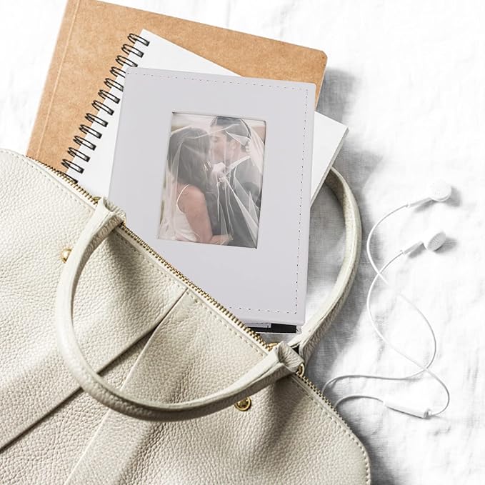 RECUTMS 100 Pocket Album 4x6 Small Photo Albums White Pages Vertical photo album Wedding Album Family Baby Anniversary Graduation Picture Book (White)