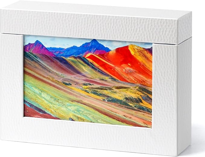Aiuonenian Storage Box 5x7, Cardboard Boxes for Small Family & Couple Photos, Gift Boxes, Silver White