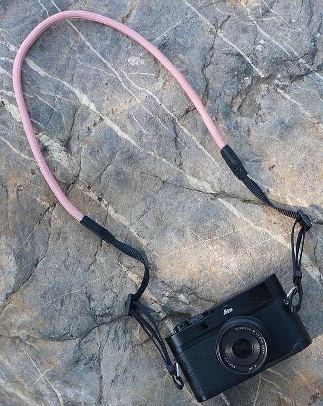 HITHUT Quick Release Camera Neck Strap Shoulder Strap Belt for Mirrorless Digital Cameras Climbing Rope with Quick Release QD Loops Connector with O-Ring Adjustable Length 30-53inch Pink