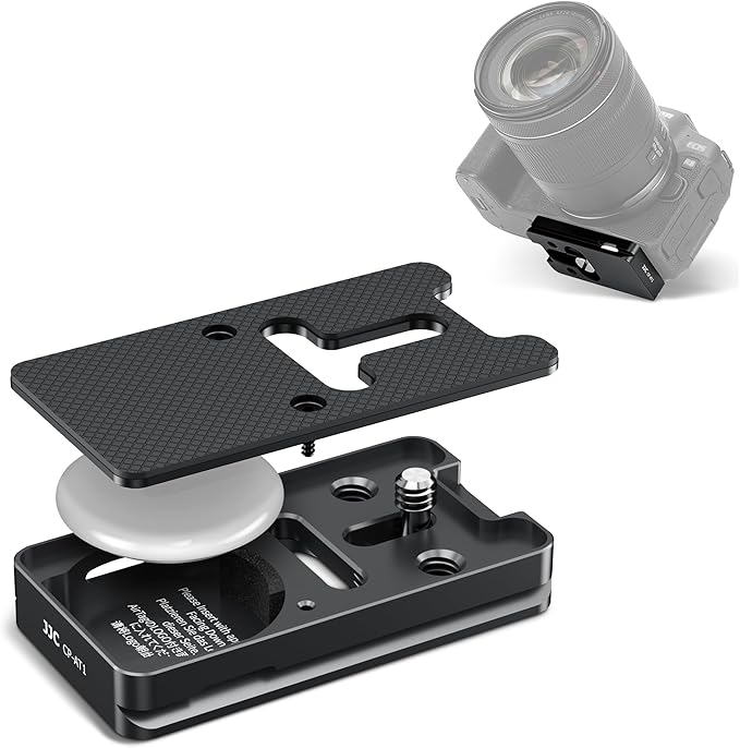 Quick Release Plate for AirTag, Metal Camera Mount Adapter with 1/4"-20 Screw & Arca-Type Design for Tripod Compatible with Canon Sony Nikon Fujifilm and More Camera, for AirTag Hidden-in Base Plate