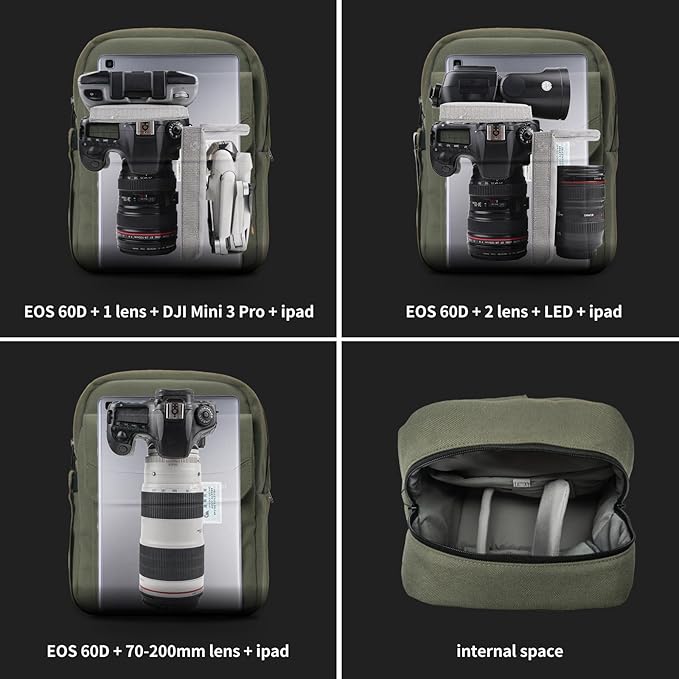 TULLIO Camera Bag Crossboy Camera Sling Chest Bag Backpack Waterproof for DSLR SLR Mirrorless Camera Waterproof for Photographer Compatible with Nikon Sony
