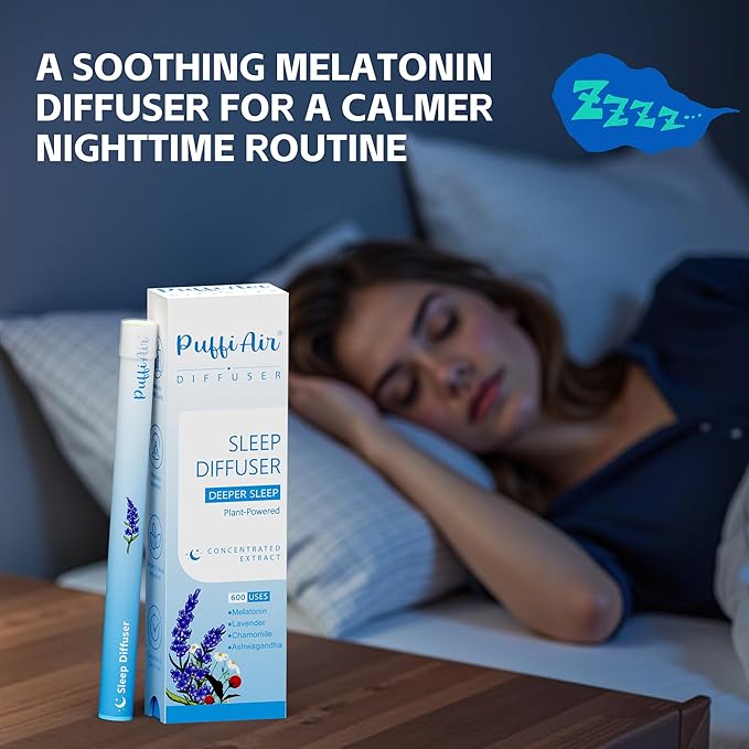 Herbal Anxiety Pen - Melatonin Diffuser with Lavender, Chamomile & Ashwagandha for Sleep Support & Stress Relief - 600 Uses