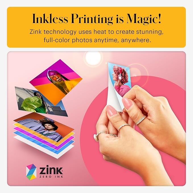 Kodak Smile+ 2-in-1 Digital Instant Print Camera & Wireless Bluetooth Photo Printer - 10MP, Special-Effect Rotating Lens, Zink 2x3” Sticky-Back Photos, Print via Fun App from Smart Devices - Fuchsia