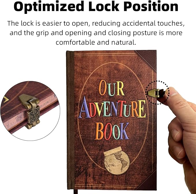 Our Adventure Book Travel Scrapbook Journal Notebook, 160Pages Scrap Book Photo Albums, Faux Leather Journaling Diaries, Scrapbooking Gifts Set With Pen and Stickers for Anniversary Wedding Office