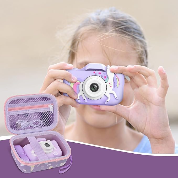 ANKHOH Kids Camera Case for Goopow/for Mgaolo/for CIMELR/for Seckton/for OZMI/for Dylanto Digital Camera Toys and Video Camcorder Storage Holder Organizer -Purple(Box only)