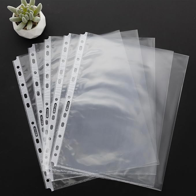 BAZIC Sheet Protectors Economy, Fit 8.5x11 Inch Paper, 11 Hole Clear Plastic Sleeves Ring Binder Sheets, Archival Safe (10/Pack), 1-Pack