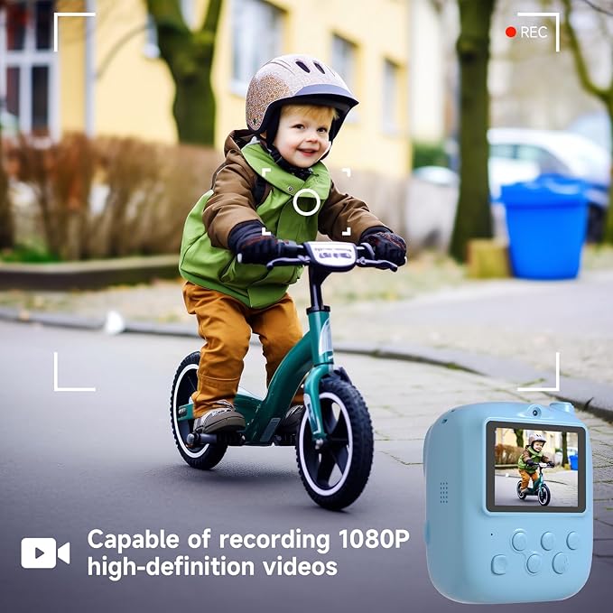 Kids Instant Print Camera 2025, 32GB Memory, Dual Lens with 2.4-Inch Screen and 1080p HD, Nice Gift for Boys and Girls Ages 4-13, Ideal for Toddlers and Teenagers