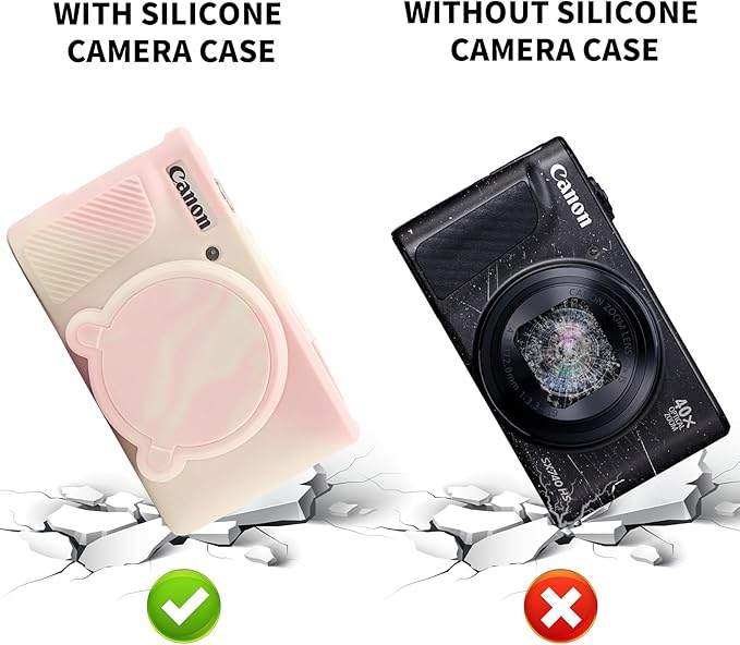 SX740 Camera Case, SX740 Camera Cover Silicone Sleeve Protective Case, Anti-Scratch Soft Camera Body Skin for Canon PowerShot SX740/SX730 HS Digital Camera,Mist Pink