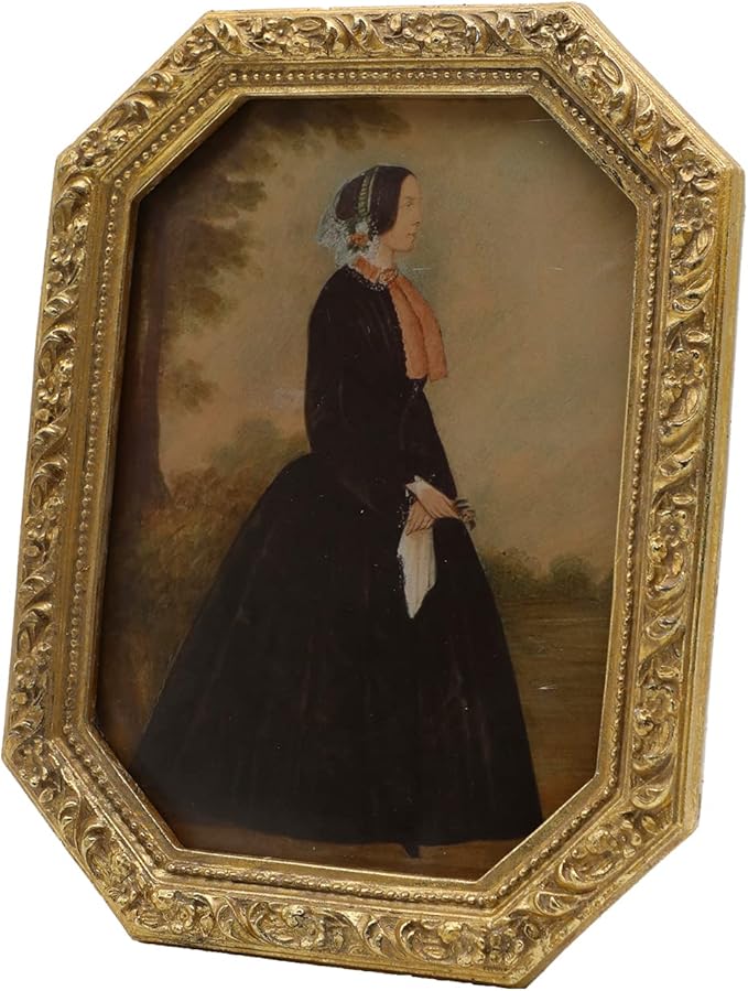 5x7 Vintage Picture Frame, Antique Ornate Gold Octagon Photo Frame, for Tabletop and Wall Display, Decorative Retro Home Decor, Old Fashioned Photo Gallery Art