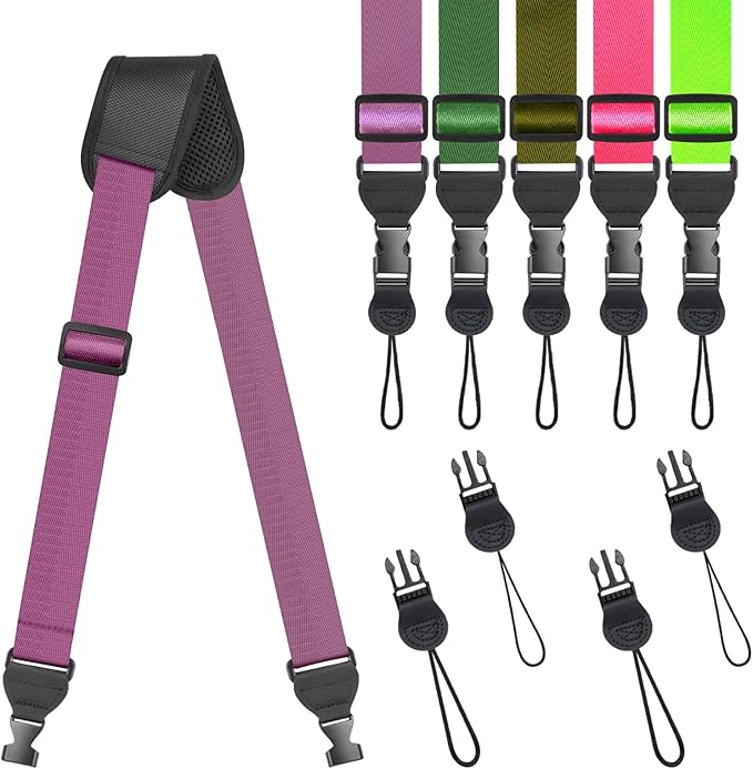 Universal Shoulder Strap, Sandwich Mesh Padded Neck Lanyard, Replacement Comfortable Bag Strap for Camera, Cellphone Tablet,iPad, Laptop, Luggage Bag, Binocular(Dark Purple)