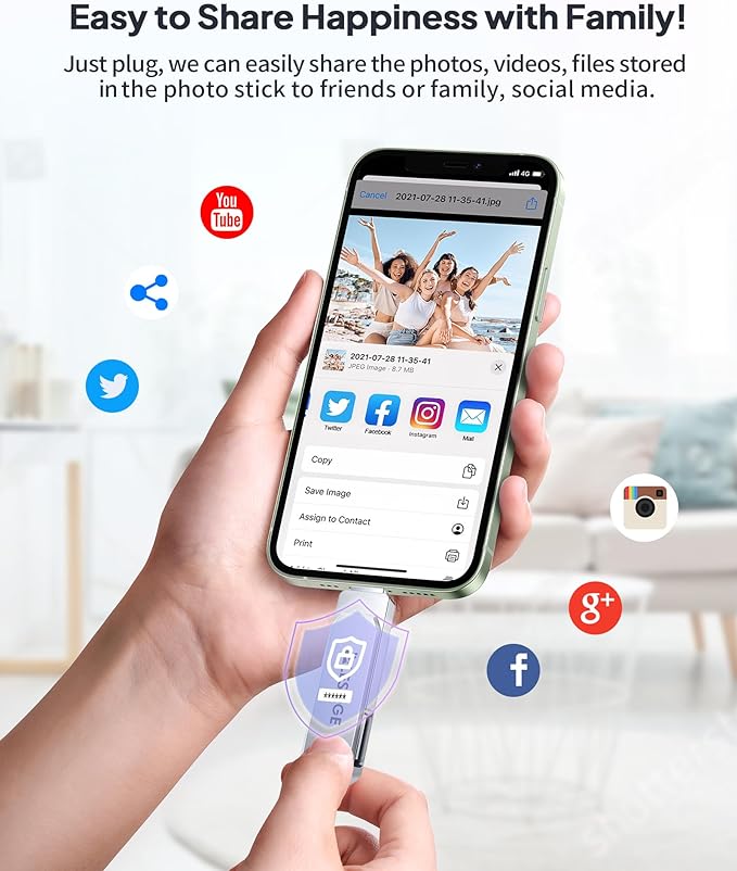 MFi Certified 128GB Flash Drive for iPhone Photo Stick USB Memory Stick Thumb Drives, High Speed USB Stick External Storage for iPhone/iPad/Android/PC