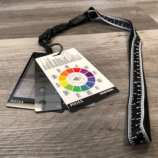 Grey Scale Value Finder, Color Wheel, Artists View Catcher Finder Viewfinder on Lanyard with Measuring Tape Tools for Artists Drawing