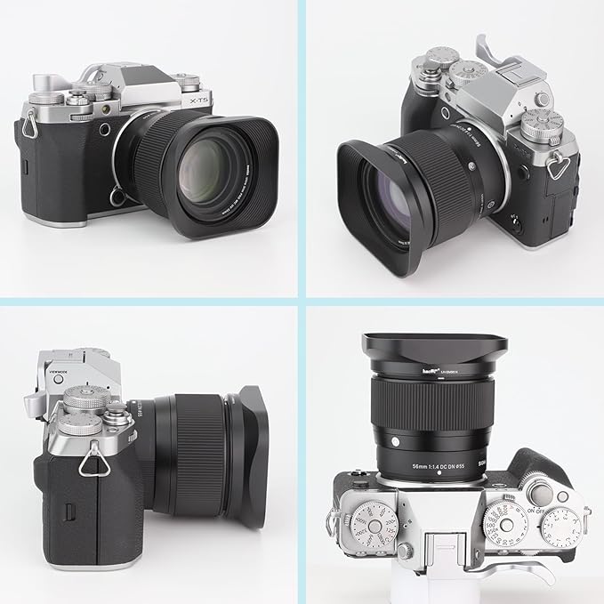 Haoge Bayonet Square Metal Lens Hood for Sigma 56mm F1.4 DC DN Lens LH-SM5614