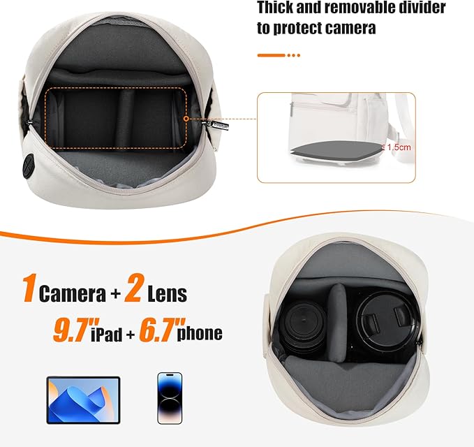 Cwatcun Camera Bag Crossbody Shoulder Messenger Camera Case, Lightweight DSLR/SLR/Mirrorless Photography Bag with Tripod Holder and Rain Cover for Canon, Nikon, Sony, Fuji Cameras, Lens Accessories