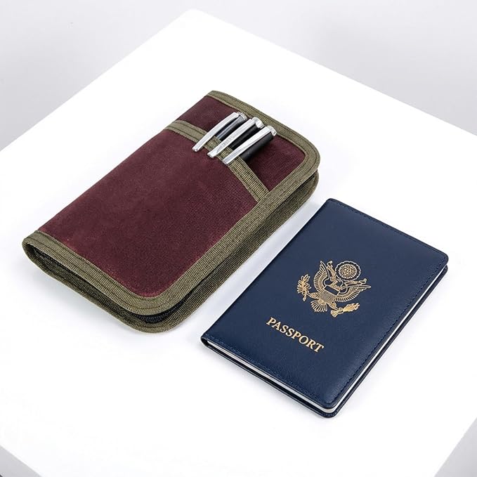 EHRGK Field Notes Notebooks Cover,Journal Cover for 3.3 x 5.5 Field Notes Moleskine Cahier,Water Resistant Pocket Notebook Cover for Journal Notebook Planner with Zipper Pen Holder,Waxed Canvas